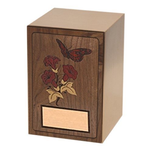 Butterfly Walnut Wood Urn